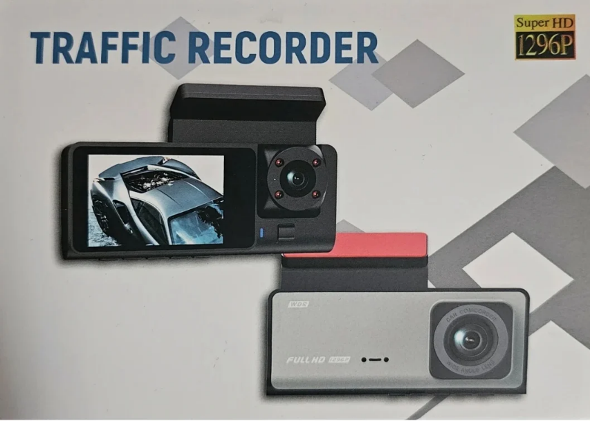 Cameră de Bord Auto Triplă WiFi, Full HD, Unghi 170°, Gri - imagine 2